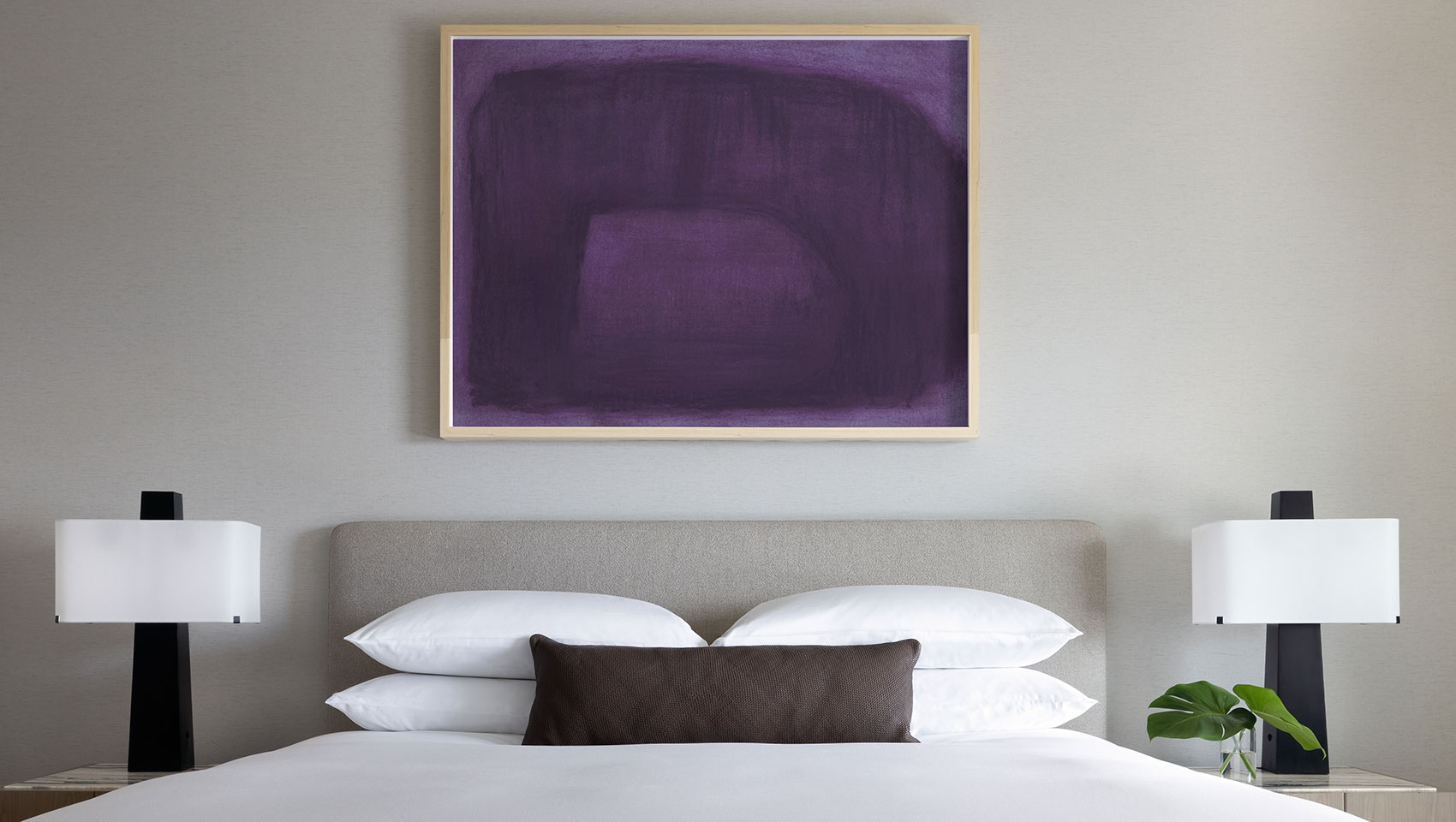 claret king guestroom with two side tables