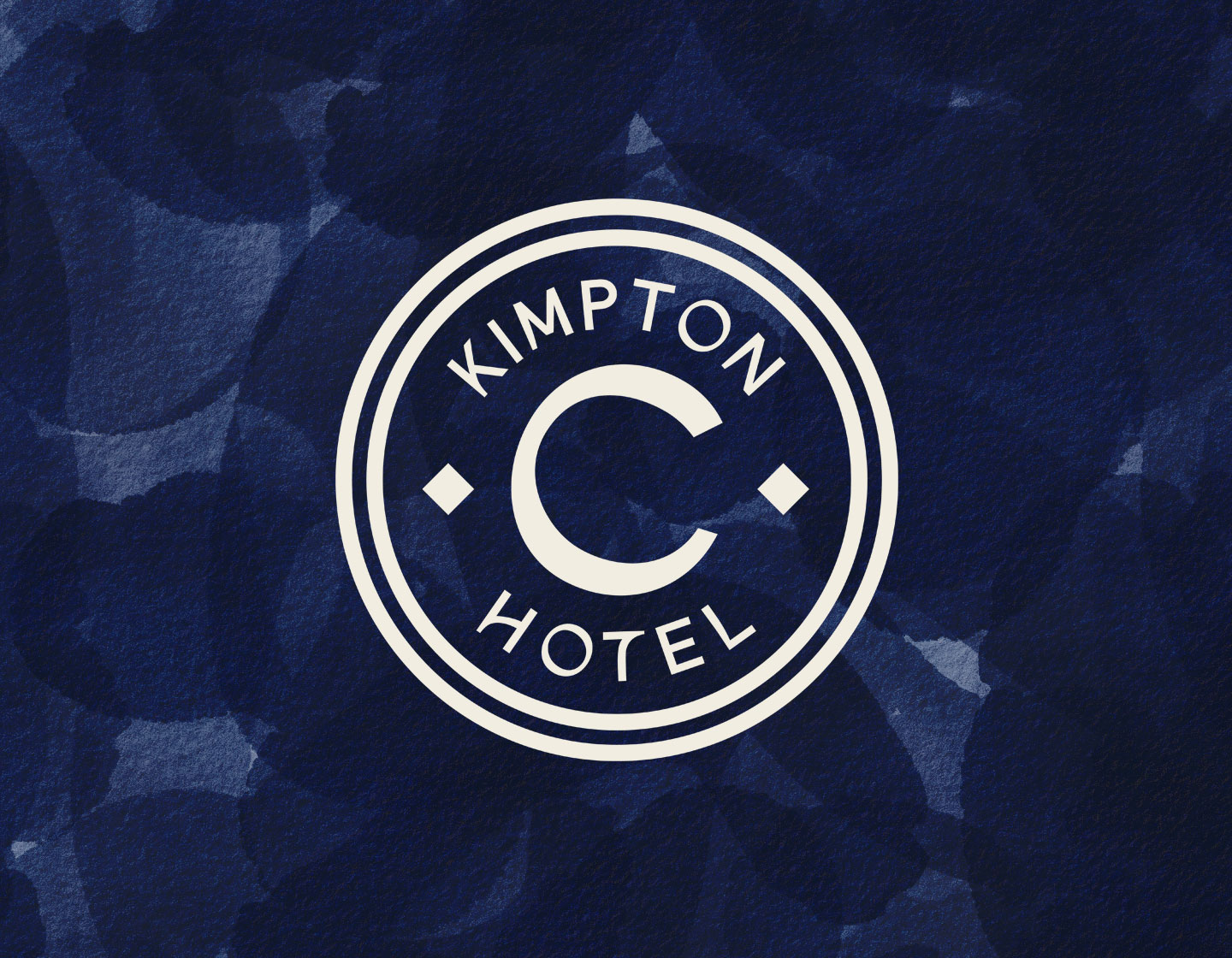 Kimpton Claret Hotel Logo Icon on a blue abstract background